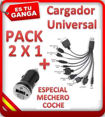 Foto Multi Cargador Mechero Coche Completo Usb 10 En 1 Nokia Sony Samsung Lg Psp Ipo foto 724377