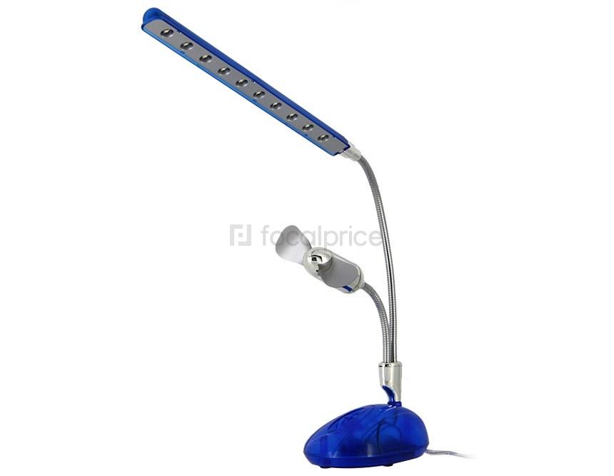 Foto Multi-funcional 10-LED USB 2.0 de la lámpara y ventilador para portátiles (Azul) foto 354754