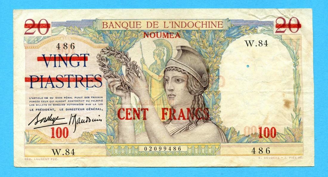 Foto Neu Kaledonien, 100 Francs, (1939)