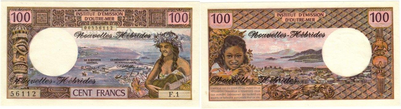 Foto New Hebrides 100 francs Nd (1972) foto 429091