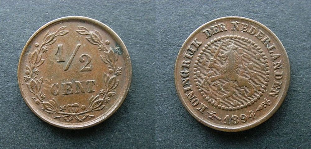 Foto Niederland 1/2 Cent 1894