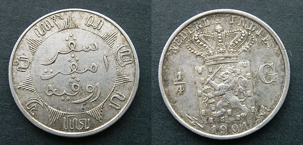 Foto Niederland Indien 1/4 Gulden 1901