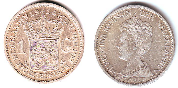 Foto Niederlande 1 Gulden 1914 foto 225901