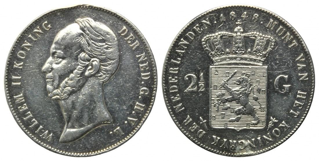 Foto Niederlande, 2 1/2 Gulden 1848,