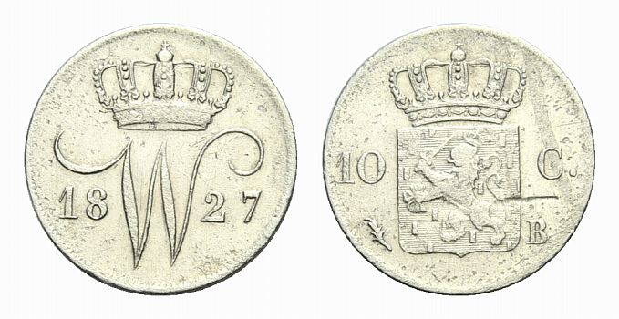Foto Niederlande-Königreich 10 Cents 1827 B