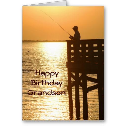 Foto Nieto del cumpleaños, pesca del hombre en el embar Tarjetas foto 601040