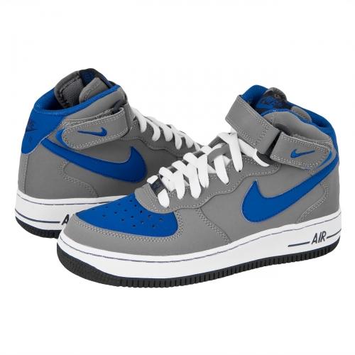 Foto Nike Air Force 1 Mid Kids Basketball zapatos Clear gris/oscuro Royal foto 162373
