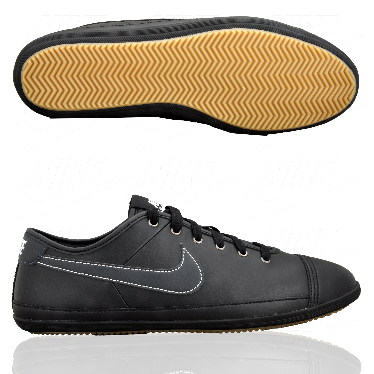 Foto Nike Shoe Nike Flash Leather La Zapatilla De Deporte Bajo Negro Gris foto 452343