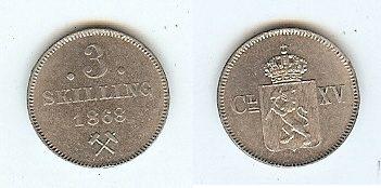 Foto Norway 3 Skilling 1868