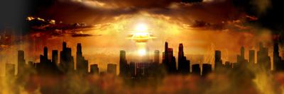 Foto Nuclear Blast Behind City, Panoramic Images - Laminas foto 542908