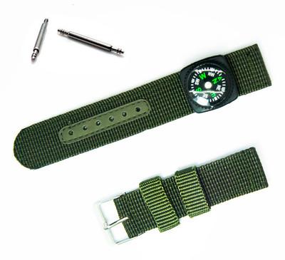 Foto Nylon Watch Band Military Sport Strap Army Green Nato Compass Correa Reloj 22mm