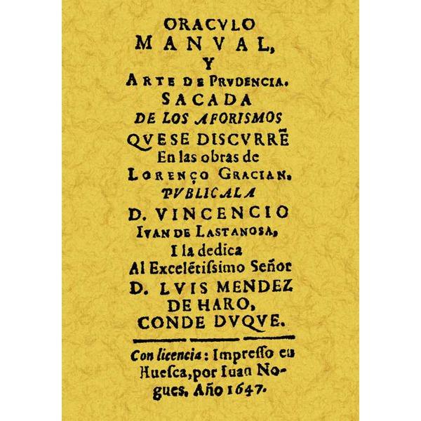 Foto Oraculo manual y arte de prudencia sacada de los a foto 270562