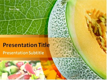 Foto Orange cantaloupe melon PowerPoint template foto 625414