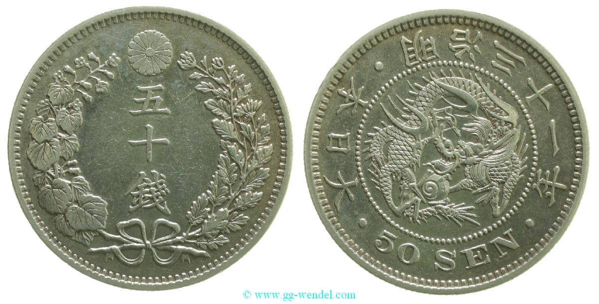 Foto Orient Asien 50 Sen 1898