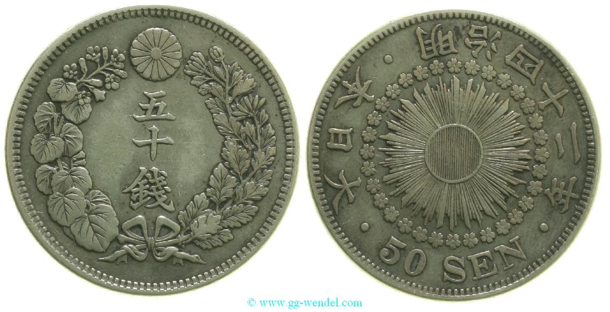 Foto Orient Asien 50 Sen 1909