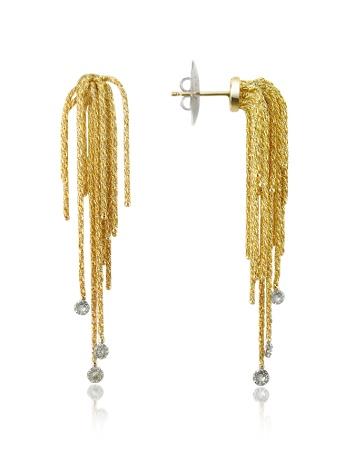 Foto Orlando Orlandini Pendientes, Flirt - Pendientes Hilos de Oro 18K y Diamantes