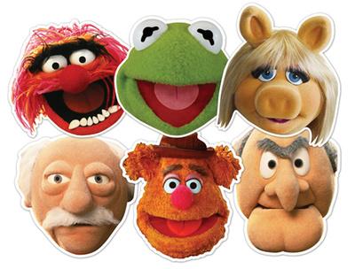 Foto Pósters de humor para fiestas Muppets Party 6pk-Face Masks, 28x20 in. foto 972959