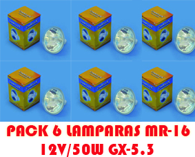 Foto Pack 6 Lamparas Mr-16 12V/50W Gx-5.3 - FL 36° EXN+C foto 954973