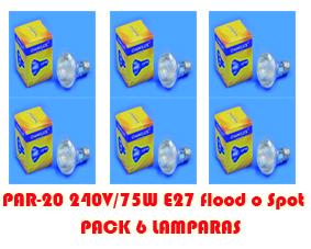 Foto Pack 6 Lamparas Par-20 / Par-46 E27 - FLOOD