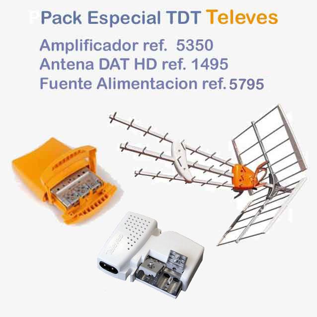 Foto Pack Antena DAT HD + Alimentador + amplificador 5350