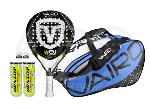 Foto Pack de pádel Vairo Columns Carbon Soft 8.1 con paletero Play