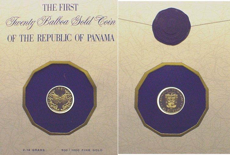 Foto Panama 20 Balboas Gold 1981