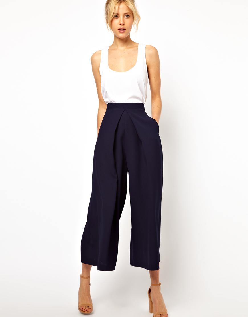 Foto Pantalones de pernera superancha de ASOS Azul marino foto 195015