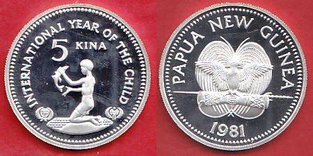 Foto Papa Neuguinea 5 Kina 1981