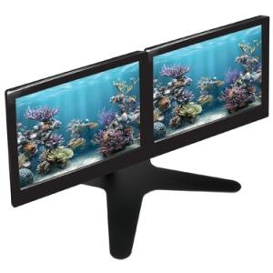 Foto Peerless LCT-102/BK - height adjustable desk mount for twin lcd mon...