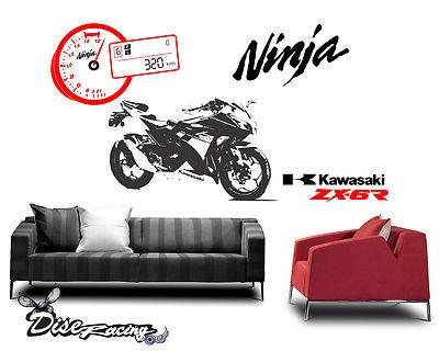 Foto Pegatina De Vinilo Decorativo Pared Vinyl Wall Sticker Moto Kawasaki Zx6r Bike foto 425546