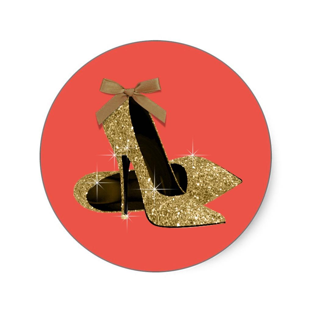 Foto Pegatinas del zapato del oro y del tacón alto del foto 906773