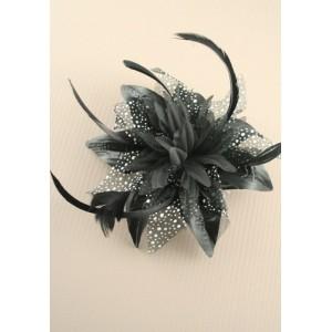 Foto peine fascinator - flor negra grande y diadema de flores neto un pein foto 113384