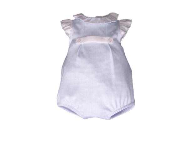 Foto Pelele de cuadros celeste-6 meses