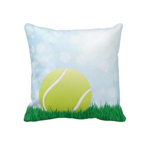 Foto pelota de tenis en hierba Almohada foto 483134
