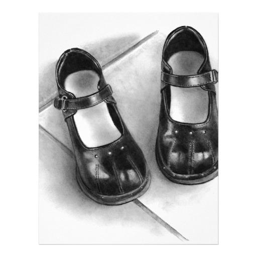 Foto Pequeños Zapatos Negros: Arte Del Lápiz: Realismo Tarjeton (Paquete... foto 405934
