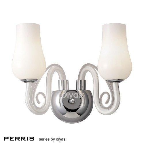 Foto Perris Wall Lamp 2 Light Polished Chrome/White