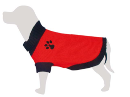 Foto Perros Abrigos Arquizoo Abrigo Lana Huella Rojo/negro 40Cm