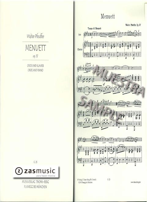Foto pfeuffer, walter: menuett op.37 oboe und klavier.