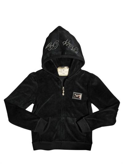 Foto philipp plein petite sudadera bomber de chenille con capucha foto 774191