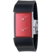 Foto Philippe Starck Unisex Dual Time Black Rubber Polished Red Dial An ... foto 759827