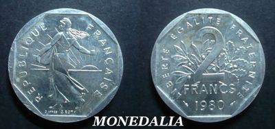 Foto Piefort 2 Francos Francia 1980  Monnaies Francaises 2 Franc Argent  772 Unidades foto 191628