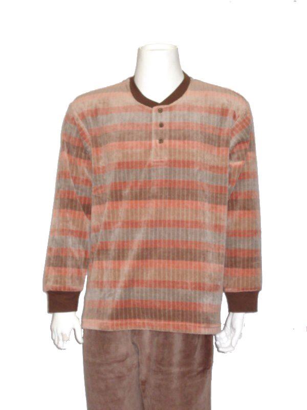 Foto Pijama Invierno Caballero 9601 Marrón
