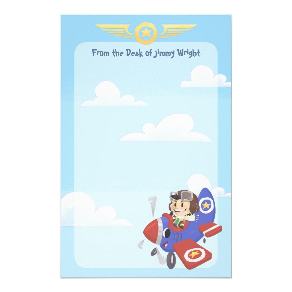 Foto Piloto y avión lindos del niño Papelería Personalizada (Paquete De 10) foto 943103