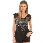 Foto PIMKIE camiseta negra con estampado azteca foto 411895