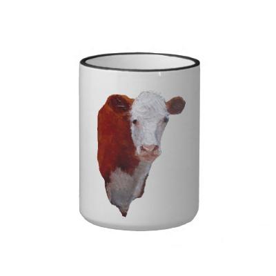 Foto Pintado a mano: Vaca de Hereford: Animal, granja, Tazas foto 335822