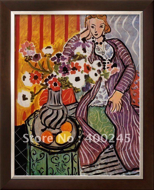 Foto pintura al óleo de la mujer, arte de la reproducción, pintura decorativa, traje púrpura b foto 95376