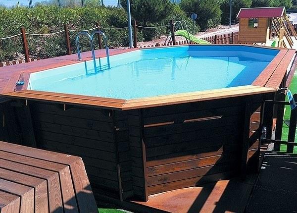Foto Piscina kokido octogonal madera maciza 6.45 cm + combo clorador !! e foto 297379