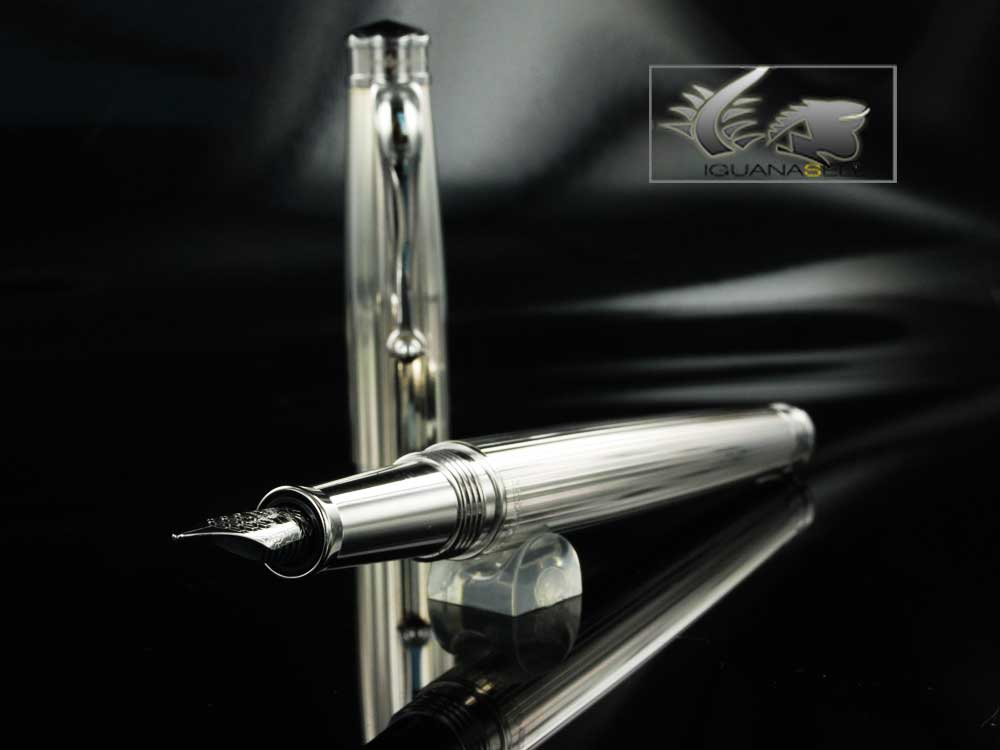Foto Pluma Montegrappa Memoria Plata de Ley a Rayas - IS300-SM