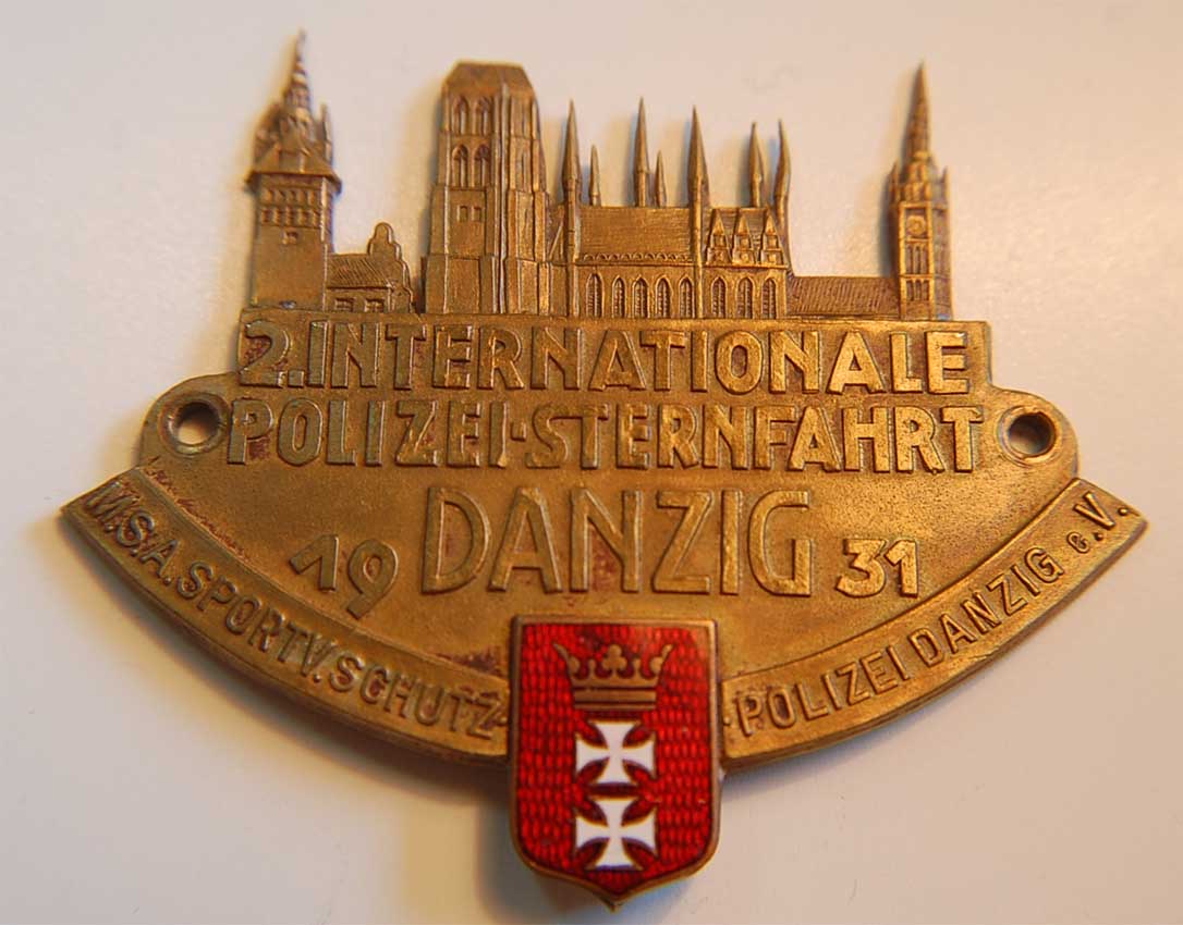 Foto Polen / Danzig Plakette Polizeisternfahrt Danzig 1931 1931