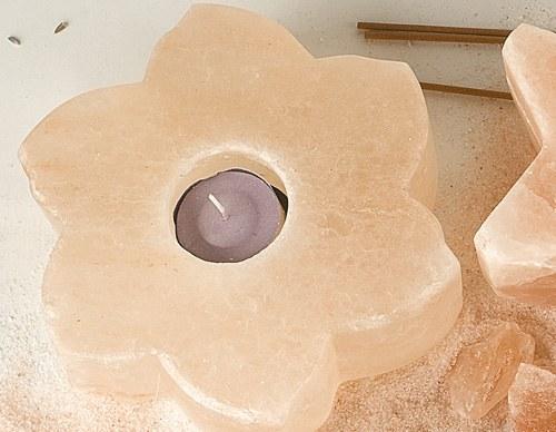 Foto Porta velas de sal flor